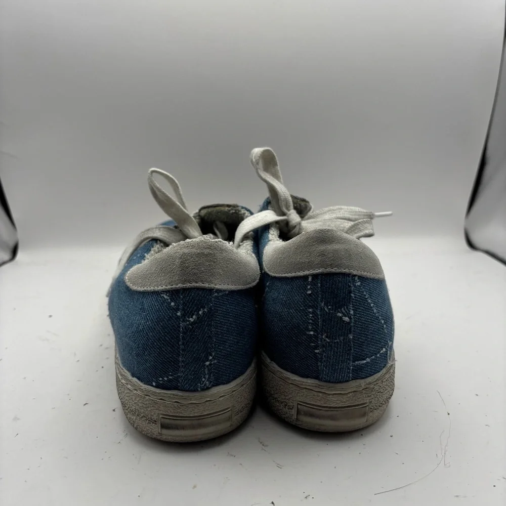Meline Italy Italian Blue Fur-Lined Sneakers Size 41